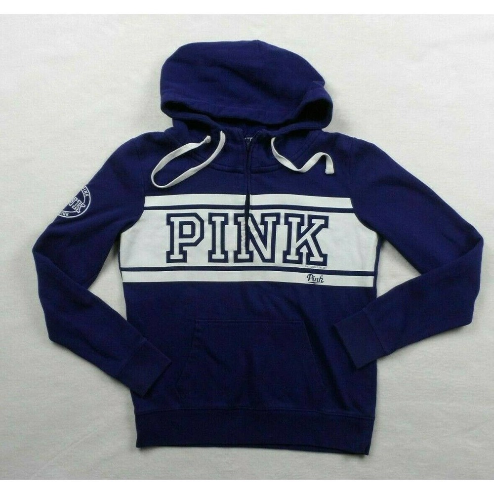 Victoria Secret PINK Hoodie Sweatshirt 3/4 Zip S
